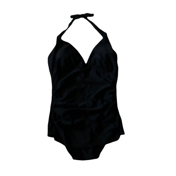 Hilor Halter Tie One Piece Swimsuit Black US 12 - Picture 1 of 12